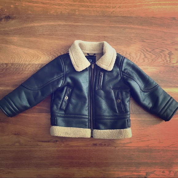 baby leather bomber jacket